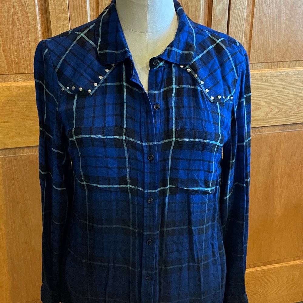 Rock & Republic Plaid Ombré Shirt Duster Tunic